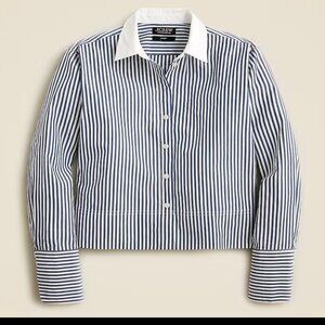 J Crew cropped garcon striped shirt